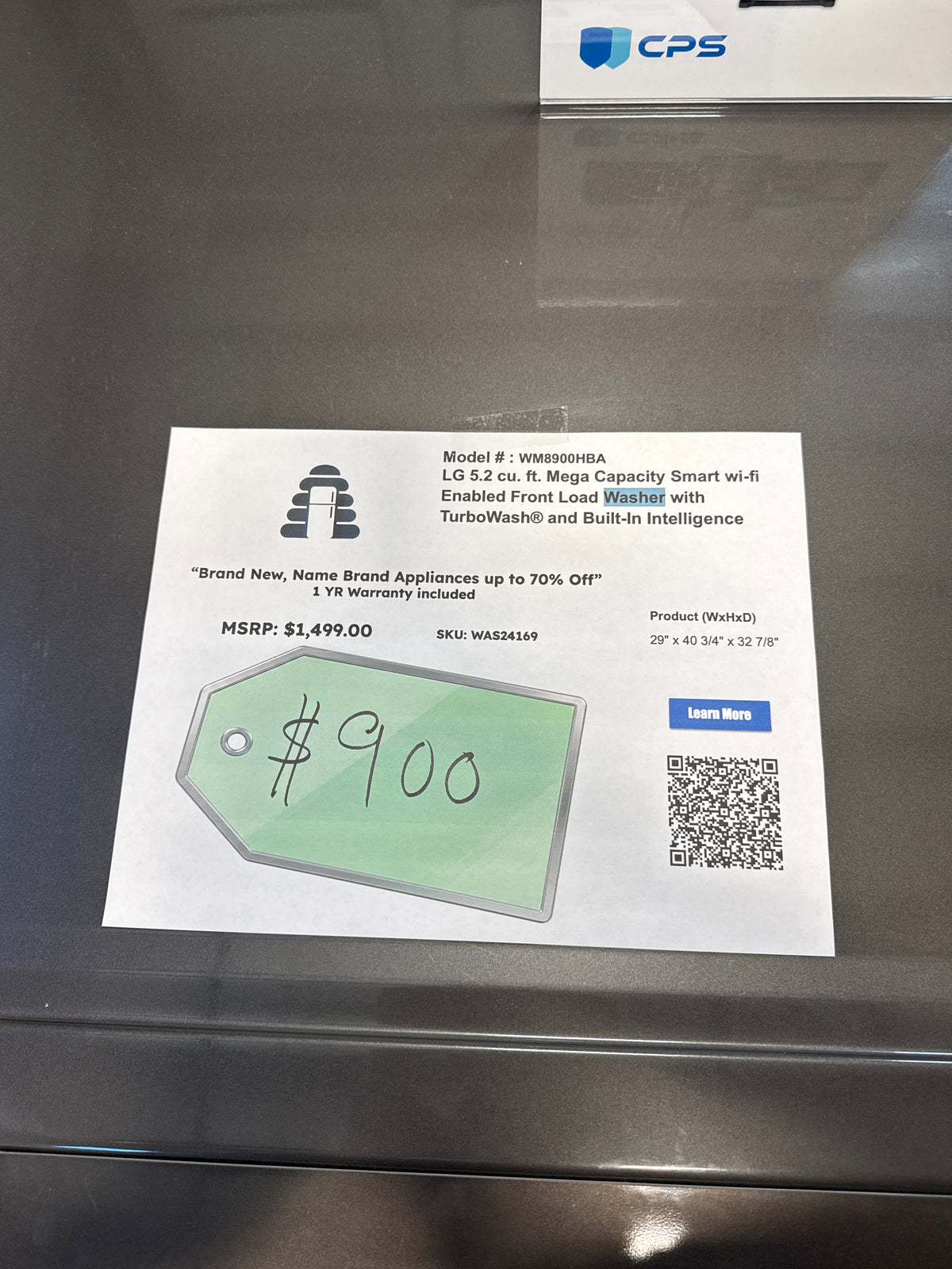 WM8900HBA - Washer